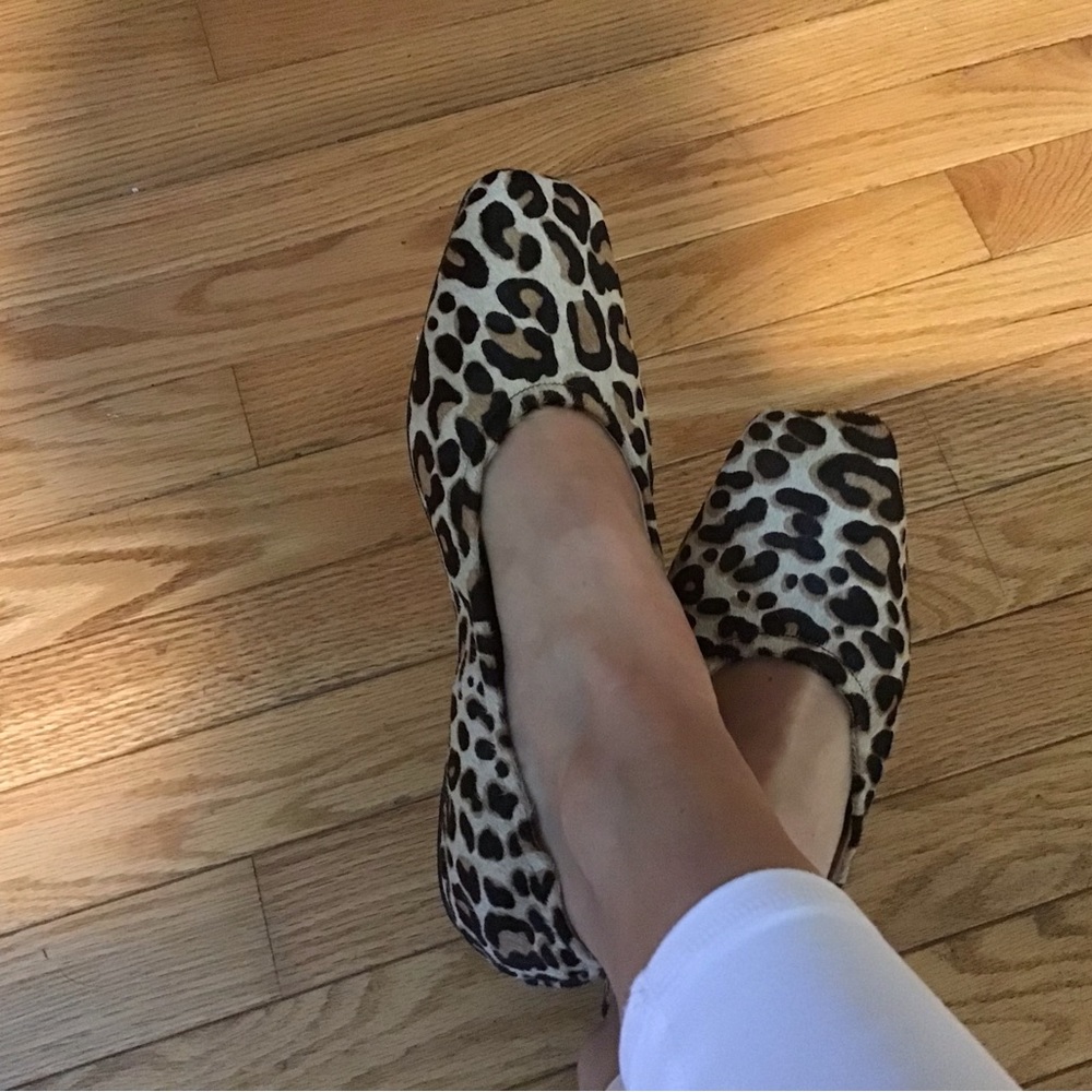 J Crew 'Anya' scrunchy ballet flats in calf hair